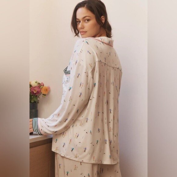 NWT Size 3X - Anthropologie The Briar Piped Pajama Shirt: Long-Sleeve Edition - Picture 3 of 12